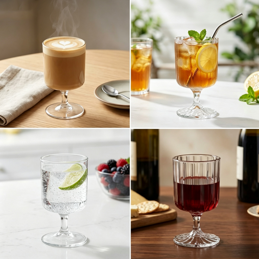 2‑Style Clear Stemmed Glass Go - Espresso Shot Glass ulasan dan harga